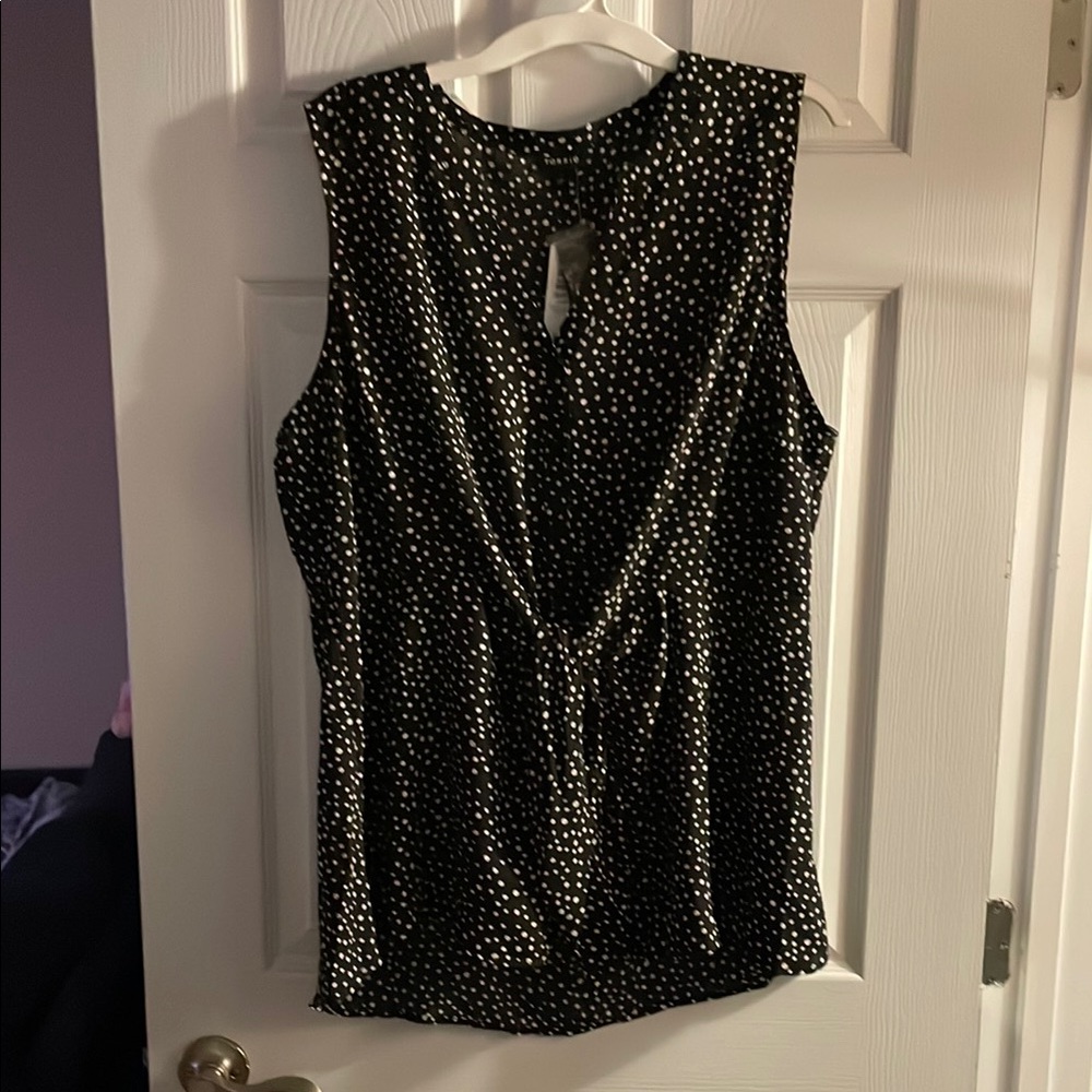 Black and White Polka Dot Women's Top